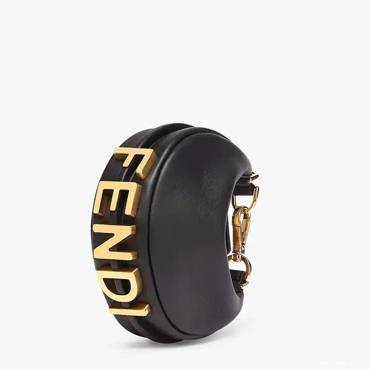 Affordable Calf Bag Fendigraphy Nano In Fendi Leather Hobo Black 0521